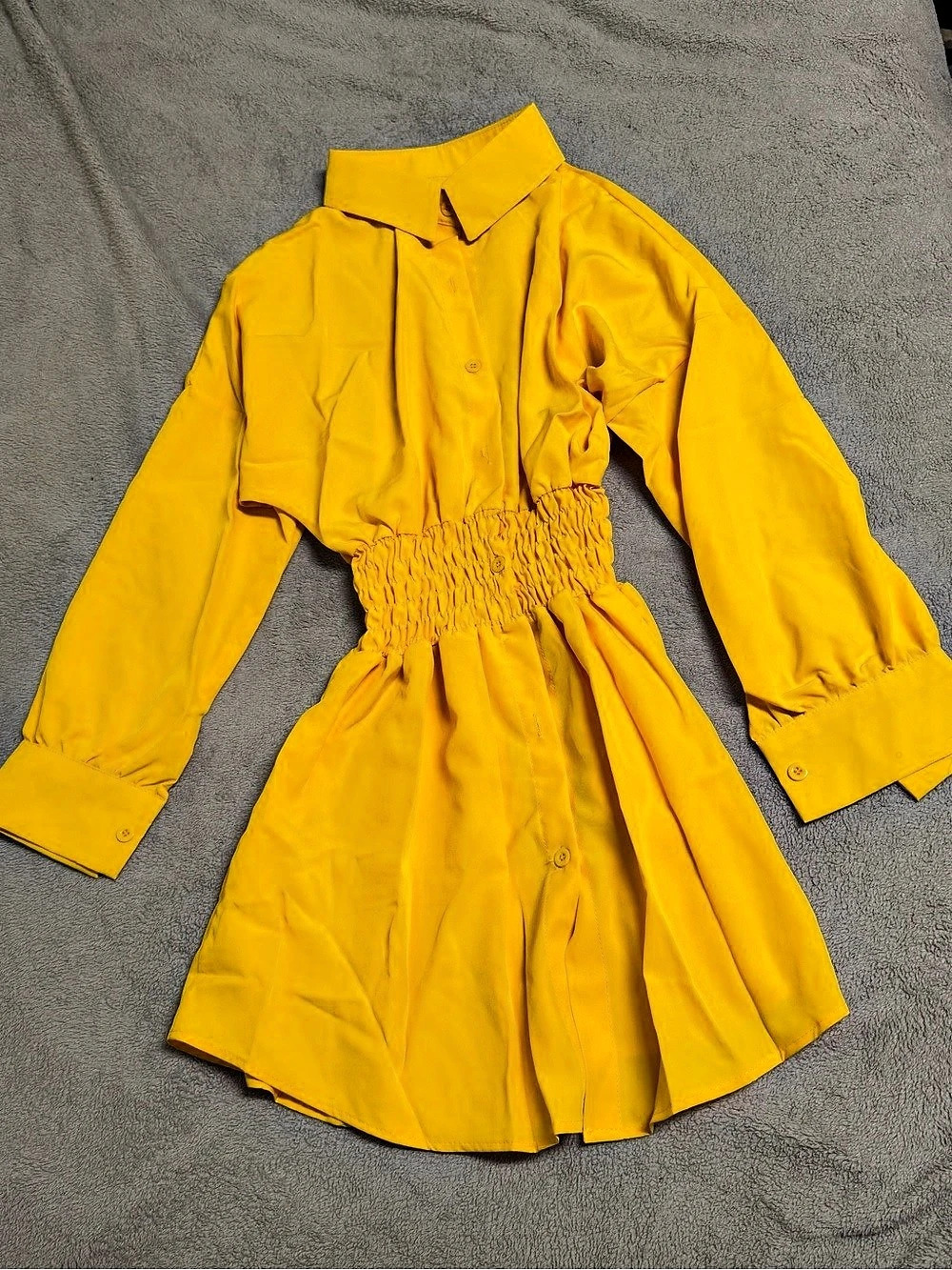 Yellow Long Sleeve Dress Like New